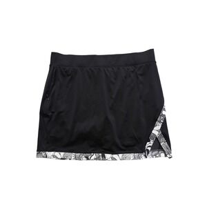 Stella Parker Skort Women XL Black Floral Trim Golf Tennis Built In Shorts
